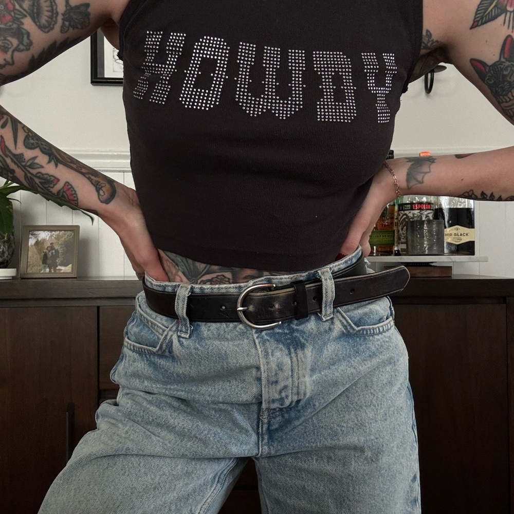 Black 'Howdy' Rhinestone Tank Top